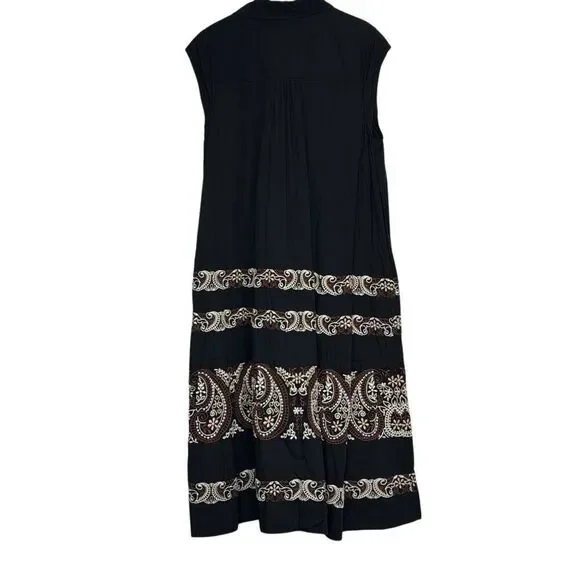 By Anthropologie Cap-Sleeve Shirt Dress L - Picture 4 of 9